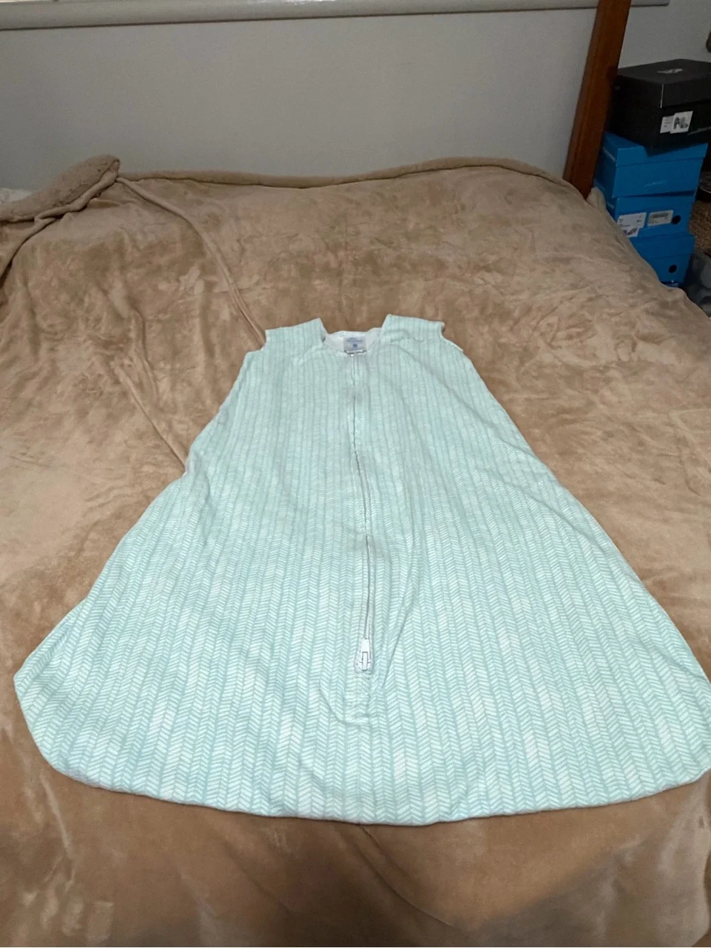 Halo Sleeveless Mint Green Baby Sleep Sack Dress Medium 6/12 months Cotton